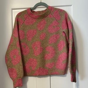 Lou & Grey Pink and Brown Floral Sweater